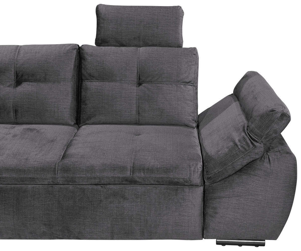 ECKSOFA in Mikrovelours Grau  - Schwarz/Grau, Konventionell, Kunststoff/Textil (170/275cm) - Carryhome