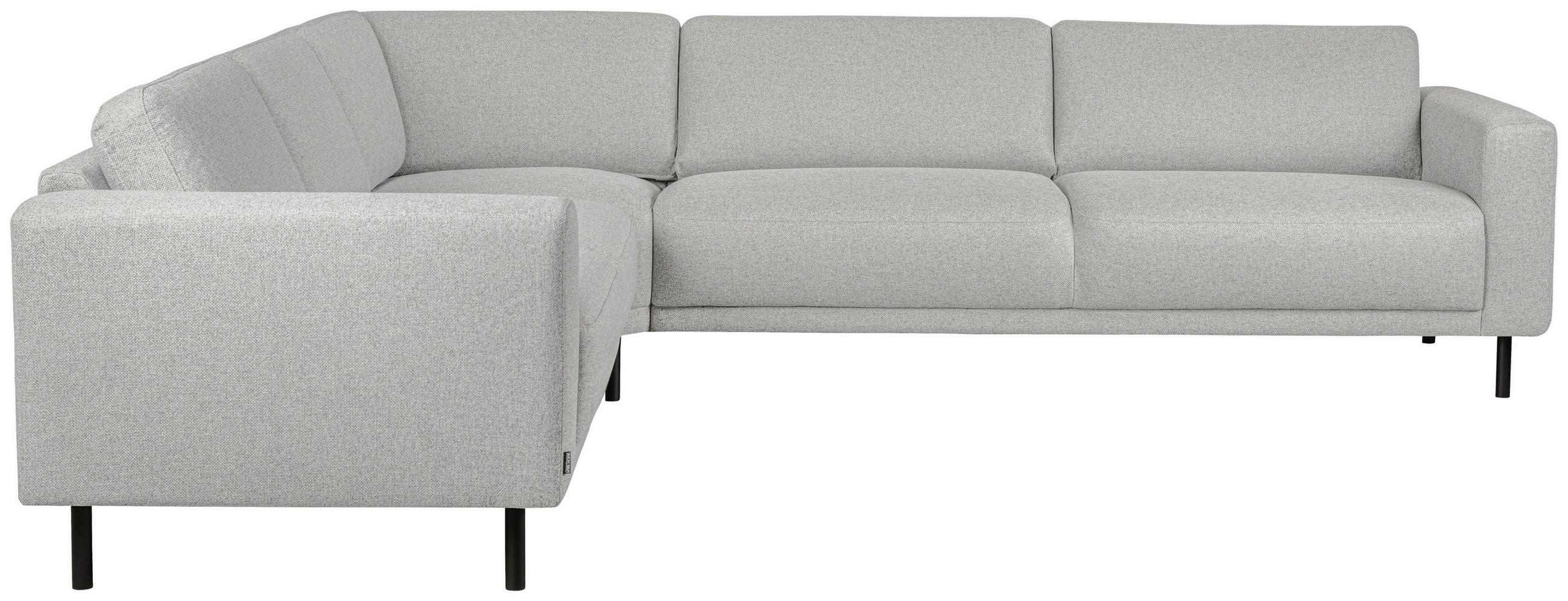 HÖRNSOFFA i flatväv ljusgrå  - ljusgrå/svart, Design, metall/trä (288/78/243cm) - Pure Home Comfort
