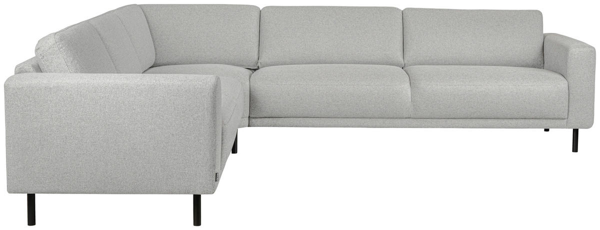 HÖRNSOFFA i flatväv ljusgrå  - ljusgrå/svart, Design, metall/trä (288/78/243cm) - Pure Home Comfort