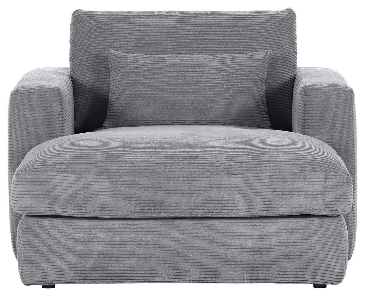 XXL-SESSEL in Cord Grau  - Schwarz/Grau, Romantik / Landhaus, Kunststoff/Textil (120/67/140cm) - Landscape