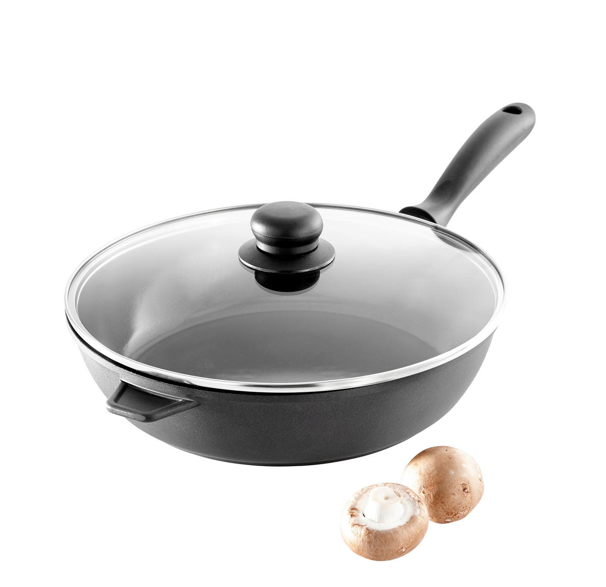 SCHMORPFANNE Keramikbeschichtung 28 cm  - Klar/Edelstahlfarben, Basics, Glas/Kunststoff (28cm) - Homeware Profession.