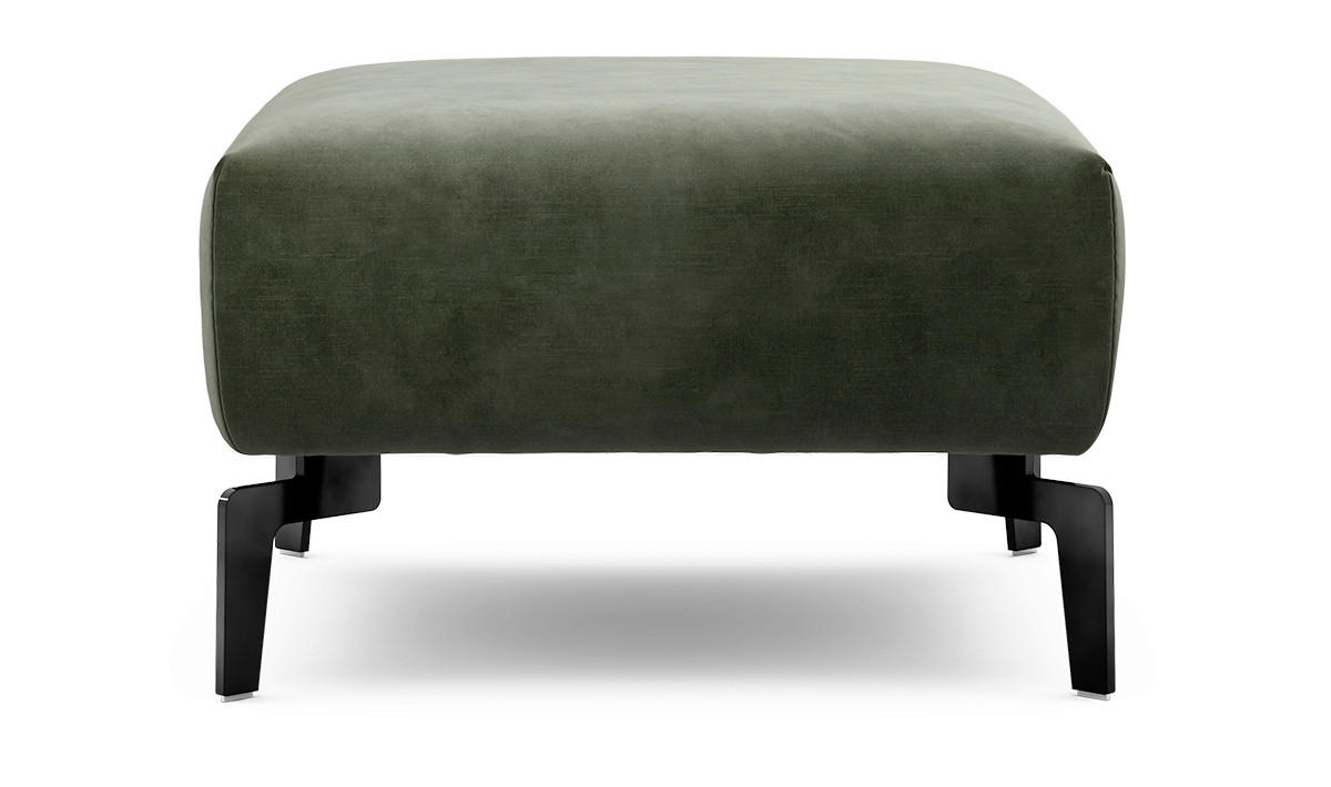 HOCKER Samt Waldgrün  - Waldgrün/Schwarz, Design, Textil/Metall (70/70/46cm) - SENSOO