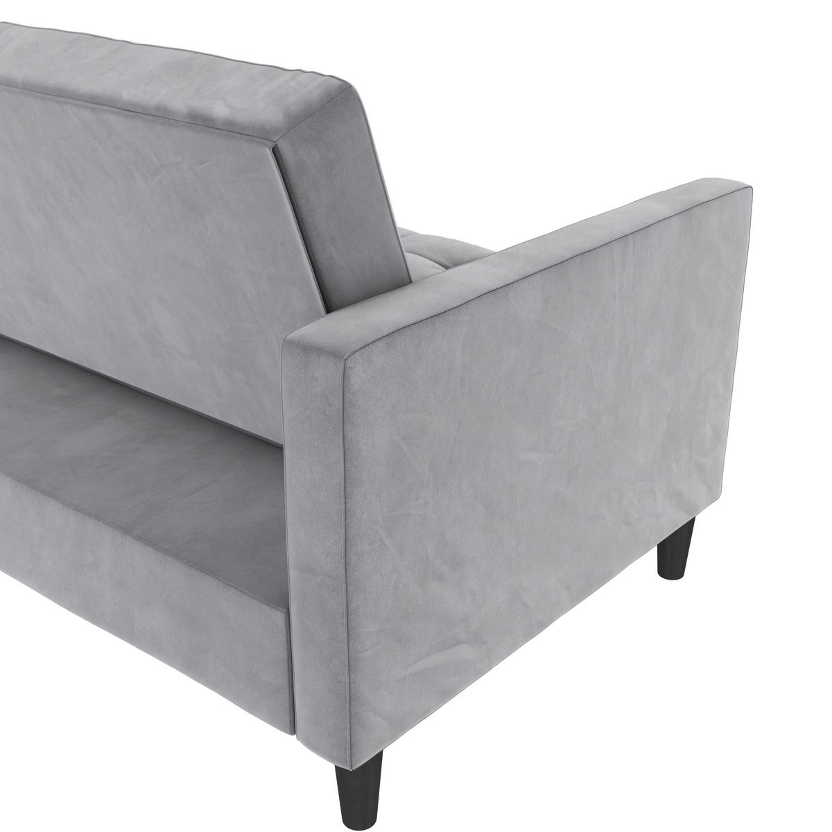 ECKSOFA PALERMO Grau Velours Schlaffunktion, Stauraum  - Schwarz/Grau, Basics, Kunststoff/Textil (213/154cm) - Livetastic