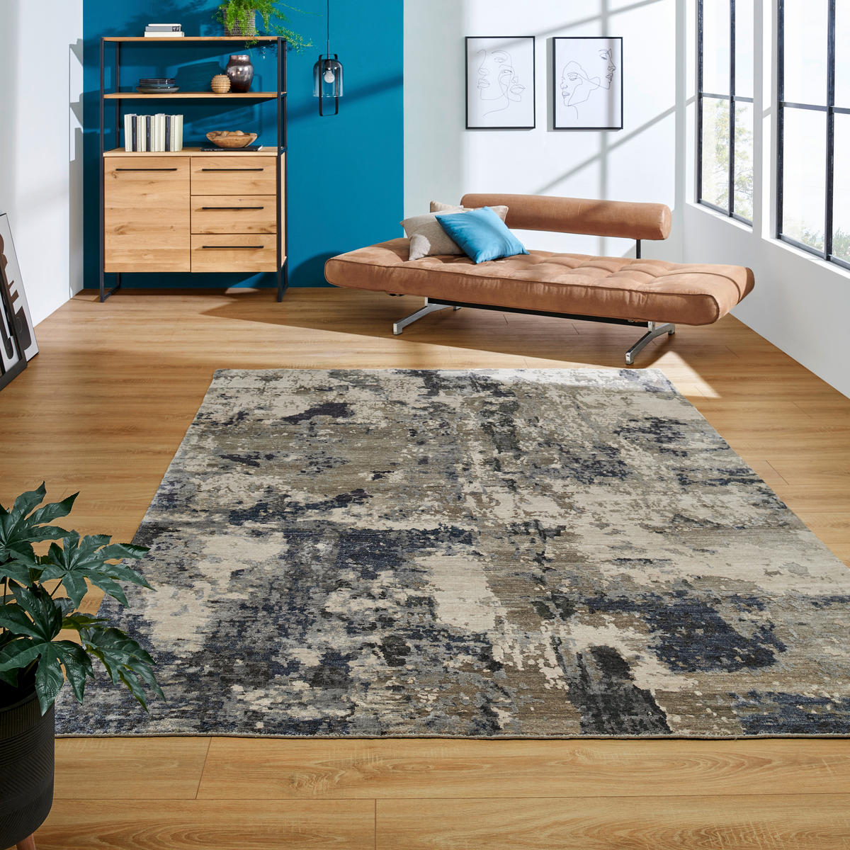 ORIENTÁLNÍ KOBEREC, 170/240 cm antracitová, barvy stříbra - barvy stříbra/antracitová, Design, textil (170/240cm) - Cazaris