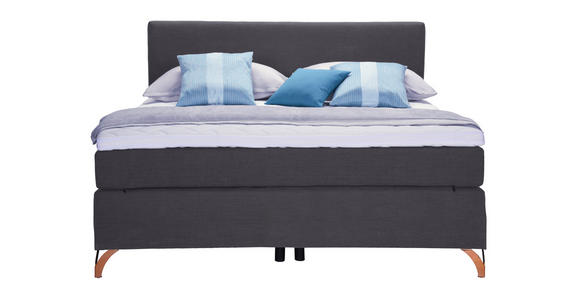 BOXSPRINGBETT 120/200 cm  in Anthrazit  - Anthrazit/Kupferfarben, KONVENTIONELL, Textil/Metall (120/200cm) - Esposa