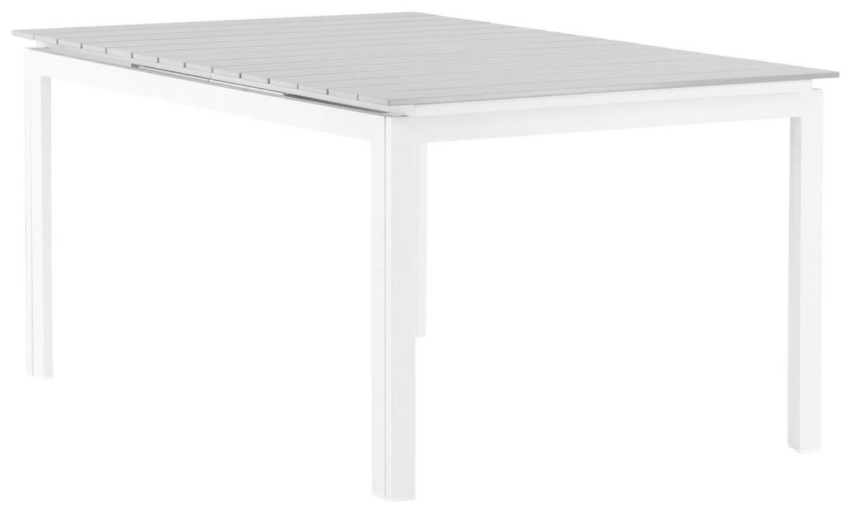 GARTENTISCH Metall Grau, Weiß rechteckig  - Weiß/Grau, KONVENTIONELL, Metall (160/100/75cm) - Gardenson