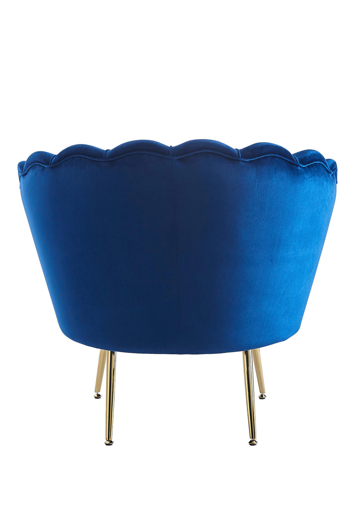 SESSEL in Samt Dunkelblau  - Goldfarben/Dunkelblau, MODERN, Textil/Metall (76/78/76cm) - Livetastic