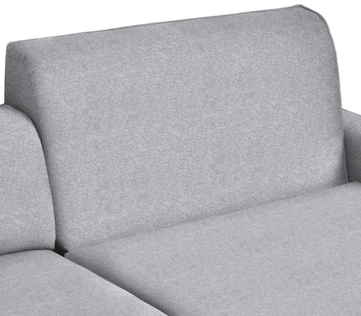 ECKSOFA in Flachgewebe Grau  285/190 cm  - Schwarz/Grau, Design, Textil/Metall (285/190cm) - Johann Jakob