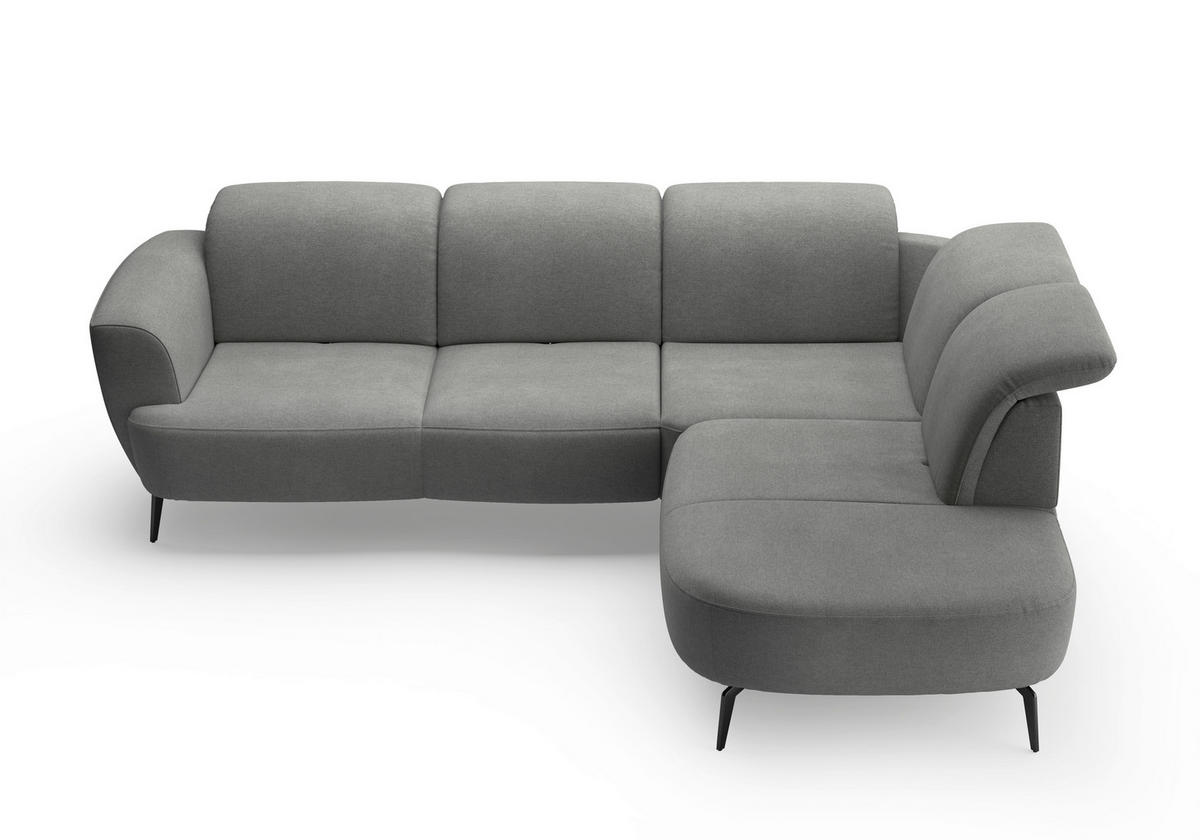 ECKSOFA in Mikrofaser Schlammfarben  - Schlammfarben/Schwarz, Konventionell, Textil/Metall (300/267cm) - Sit & More