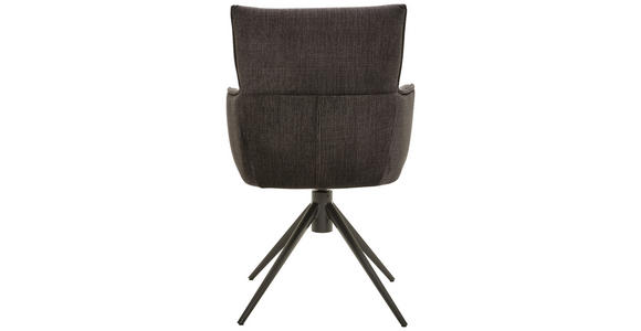 ARMLEHNSTUHL in Eisen Velours - Anthrazit/Schwarz, Design, Textil/Metall (58/91/62cm) - Dieter Knoll