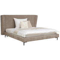 POLSTERBETT 180/200 cm  in Beige  - Beige/Schwarz, Modern, Holz/Textil (180/200cm) - Livetastic
