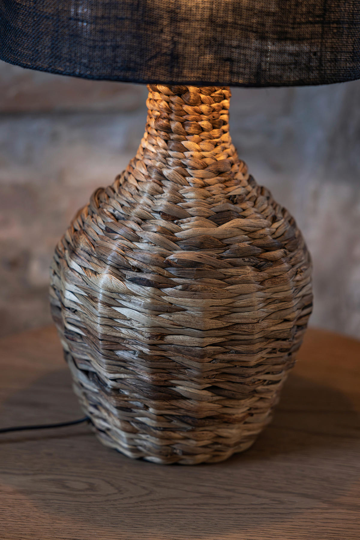 TISCHLEUCHTE - Schwarz/Naturfarben, Basics, Naturmaterialien (32/58/32cm) - Markslöjd