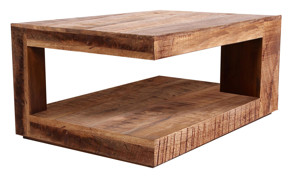 COUCHTISCH Mangoholz massiv 90/60/40 cm rechteckig Naturfarben  - Naturfarben, Design, Holz (90/60/40cm) - Livetastic