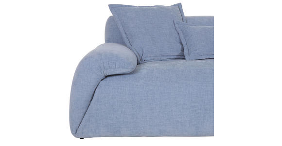 ECKSOFA  in Flachgewebe Blau  274/174 cm  - Blau/Schwarz, KONVENTIONELL, Kunststoff/Textil (274/174cm) - Carryhome