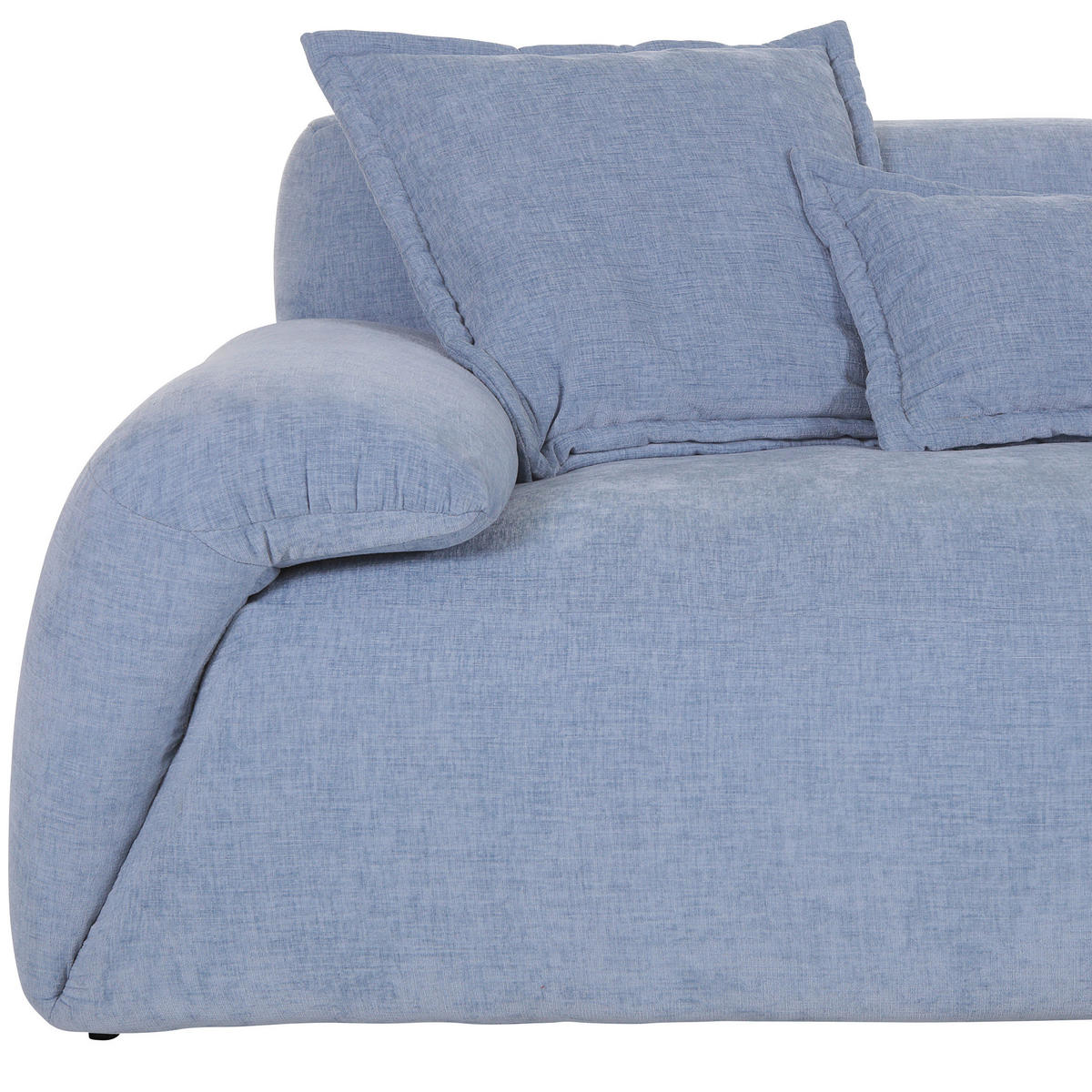 ECKSOFA in Flachgewebe Blau  - Blau/Schwarz, Konventionell, Kunststoff/Textil (274/174cm) - Carryhome