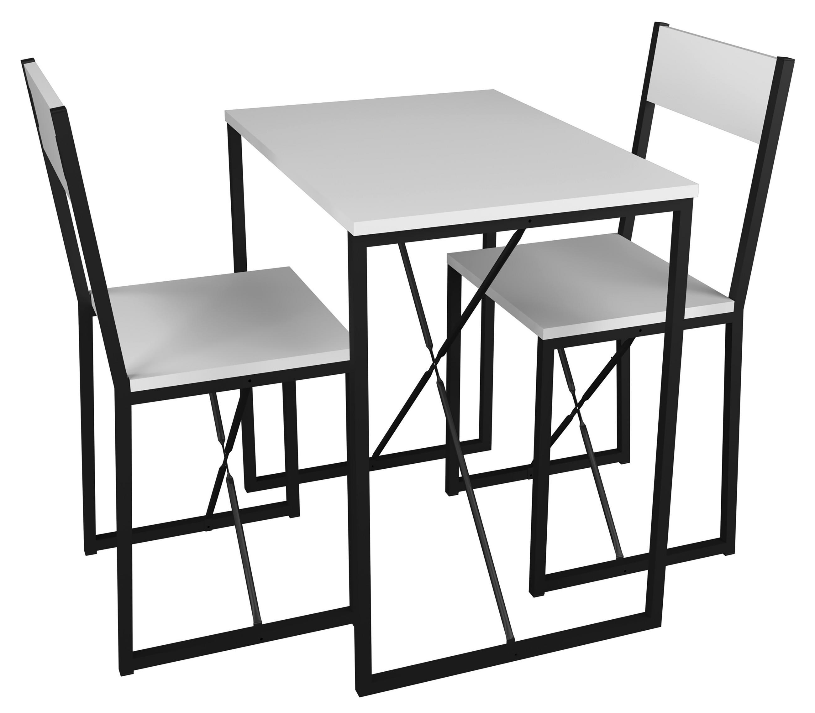 MATBORD i trämaterial 72,8/52,7/84,7 cm   - vit/svart, Design, metall/trämaterial (72,8/52,7/84,7cm) - MID.YOU