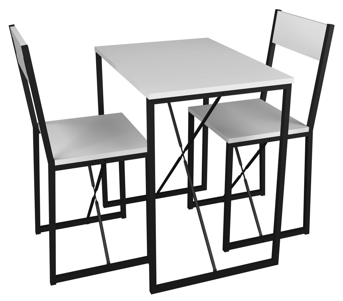ESSTISCH in Holzwerkstoff 72,8/52,7/84,7 cm   - Schwarz/Weiß, Design, Holzwerkstoff/Metall (72,8/52,7/84,7cm) - MID.YOU