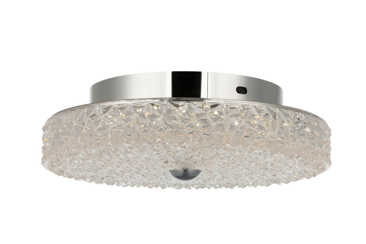 Plafonieră Cu Led 18 W  30/9,5 cm    - străveziu, Konventionell, sticlă/metal (30/9,5cm) - Glandor