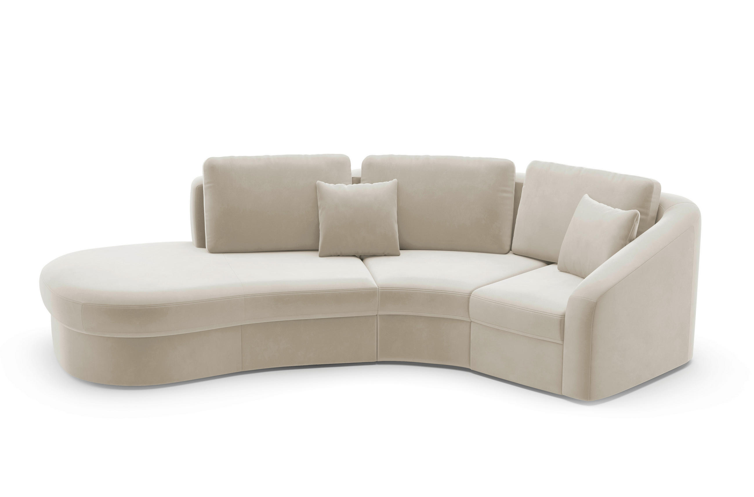 ECKSOFA in Samt Sandfarben - Sandfarben/Schwarz, Modern, Kunststoff/Textil (230/266cm) - Sit & More