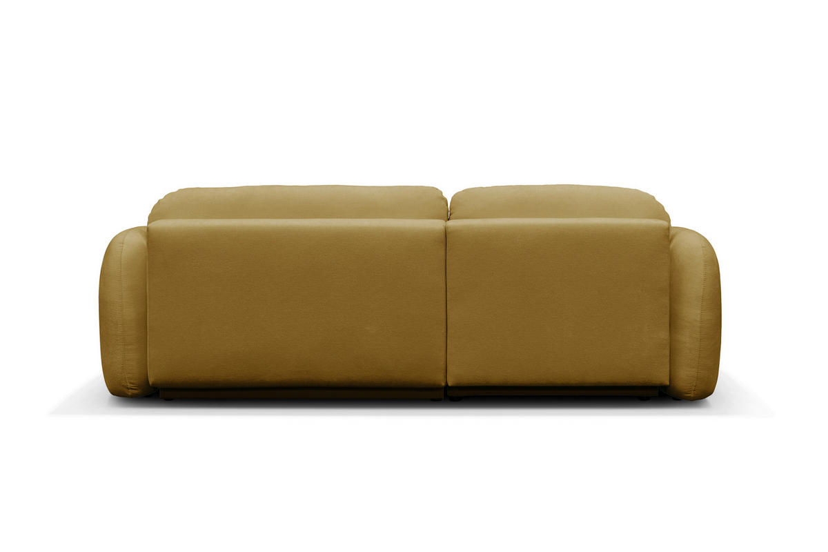 ECKSOFA VELU Senfgelb Chenille  - Senfgelb/Schwarz, Design, Textil (175/270cm) - MID.YOU