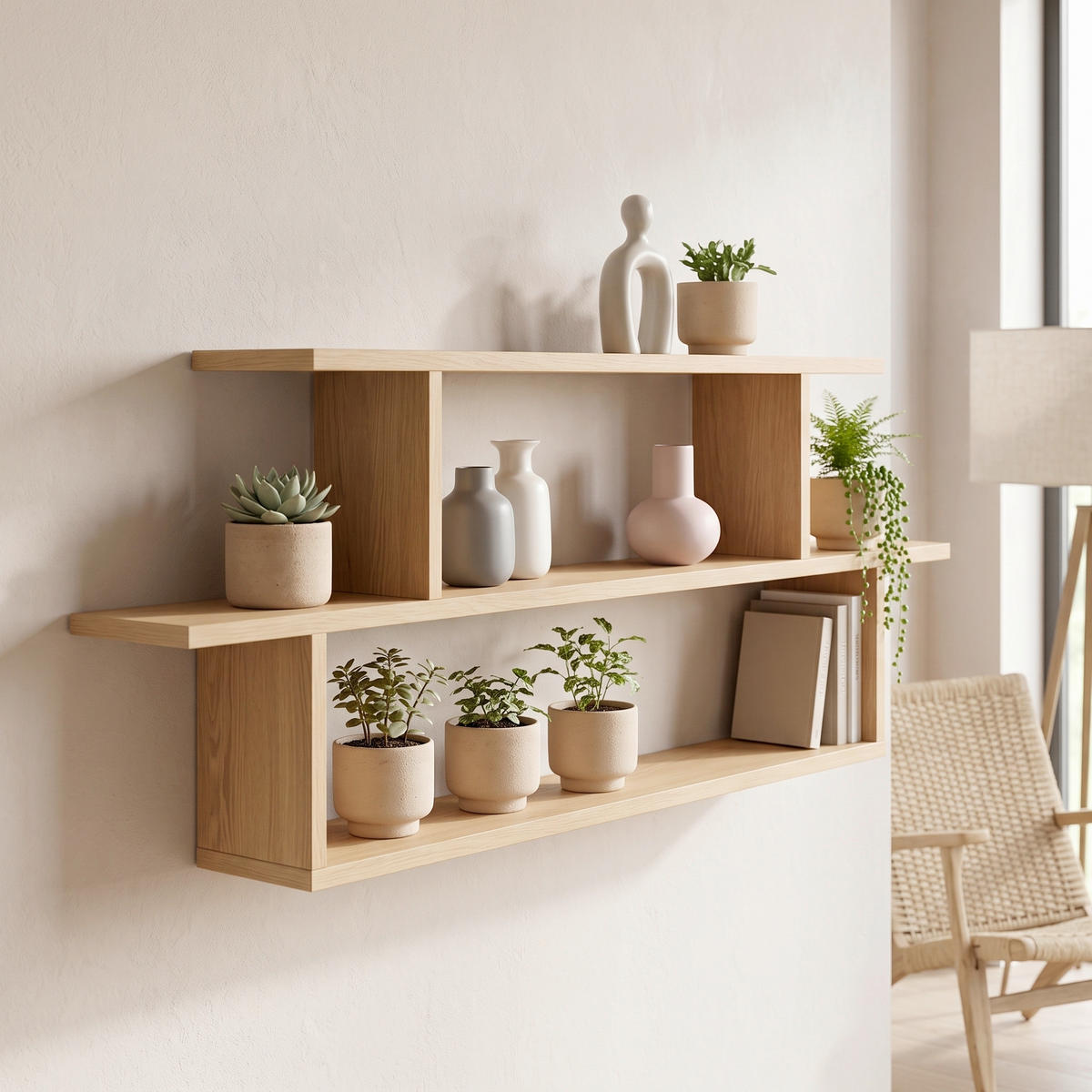 WANDREGAL 120/44,6/14,6 cm  - Eichefarben, Design, Holzwerkstoff (120/44,6/14,6cm) - MID.YOU