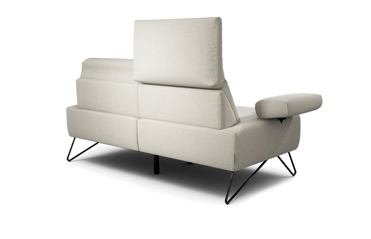2-SITZER-SOFA in Chenille Naturfarben  - Schwarz/Naturfarben, Design, Textil/Metall (164-194/85/86-94cm) - SENSOO