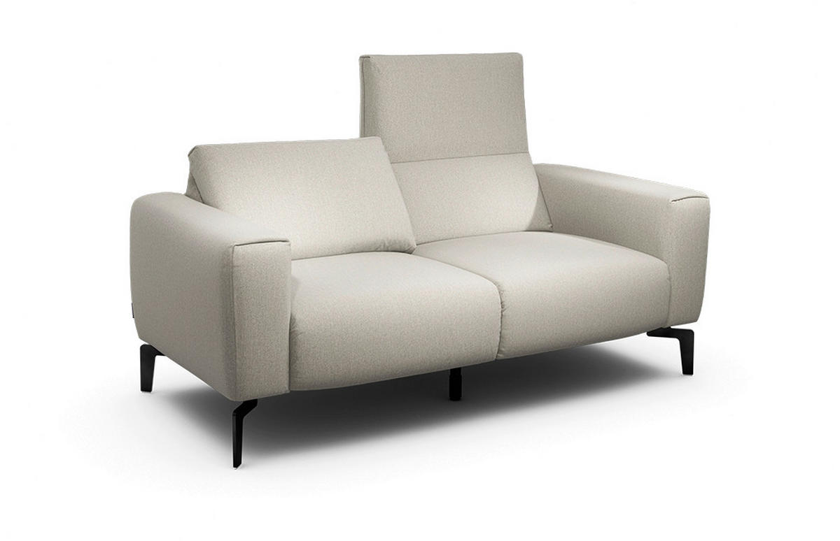 2-SITZER-SOFA Chenille Naturfarben  - Schwarz/Naturfarben, Design, Textil/Metall (180/86/86-94cm) - SENSOO