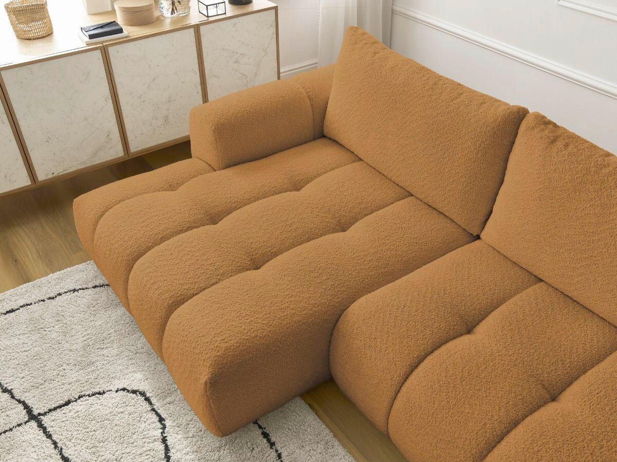 ECKSCHLAFSOFA FUJI Bouclé Gelb  inkl.  - Gelb/Schwarz, MODERN, Kunststoff/Textil (160/292cm)