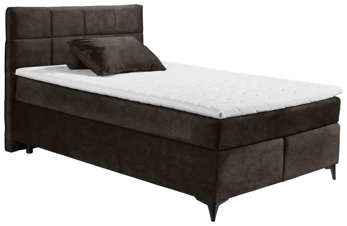 BOXSPRINGBETT 140/200 cm  in Dunkelbraun  - Dunkelbraun/Schwarz, Design, Holzwerkstoff/Kunststoff (140/200cm) - Xora
