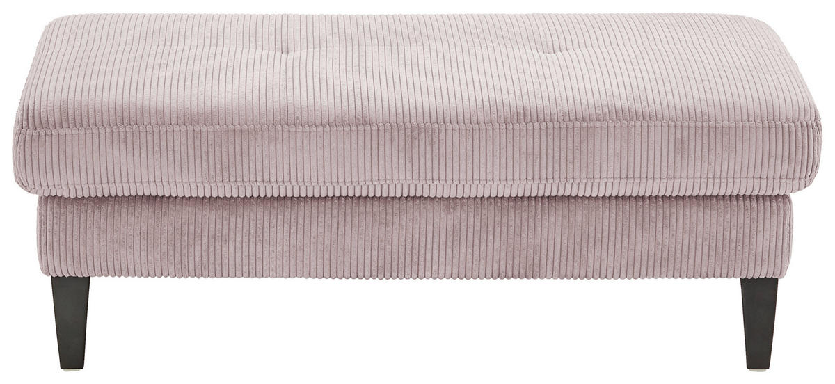 HOCKER in Textil Altrosa  - Schwarz/Altrosa, Modern, Textil/Metall (130/45/67cm) - Beldomo Style