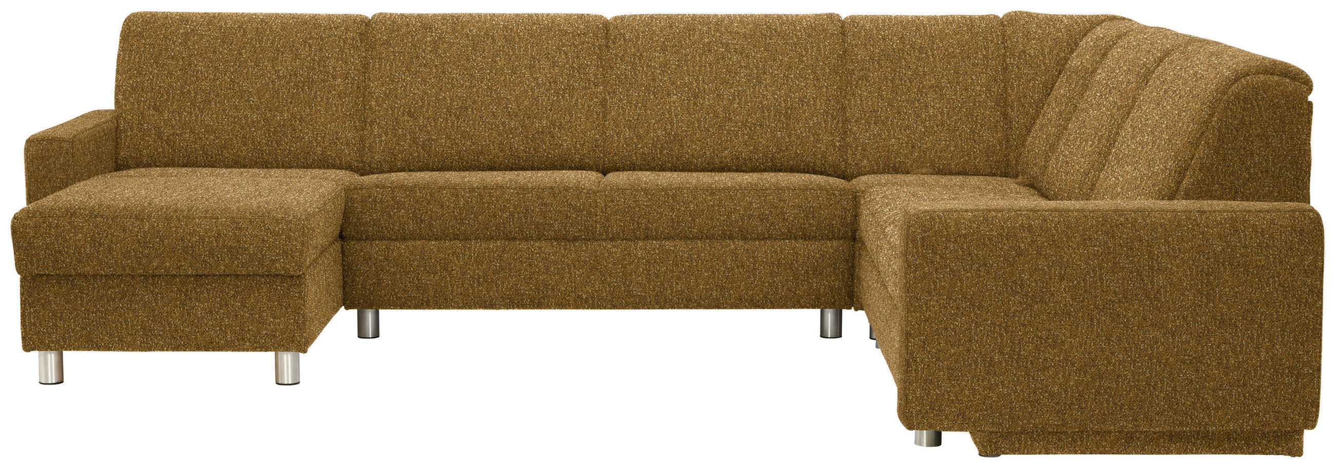 WOHNLANDSCHAFT  in Mikrovelours Senfgelb  - Senfgelb/Alufarben, KONVENTIONELL, Kunststoff/Textil (158/322/236cm) - Sedda