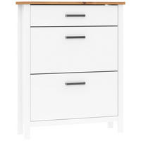 ORMARIĆ ZA OBUĆU  bijela, hrast Artisan  drvni materijal     - bijela/srebrne boje, Romantično / ladanjski, drvni materijal/metal (103/129/45cm)