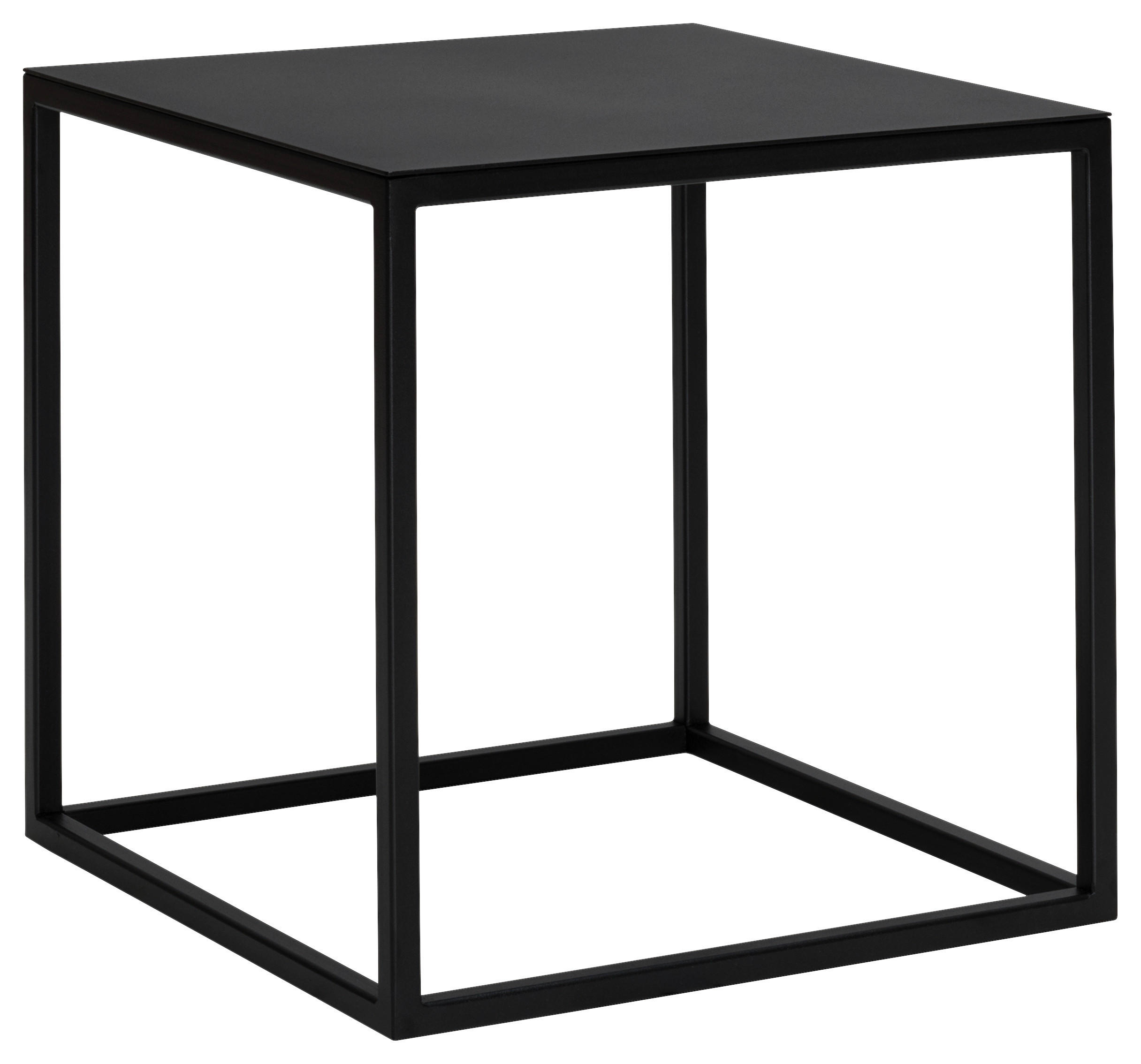 BEISTELLTISCH 40/40/40 cm Schwarz quadratisch  - Schwarz, Design, Metall (40/40/40cm) - Johann Jakob