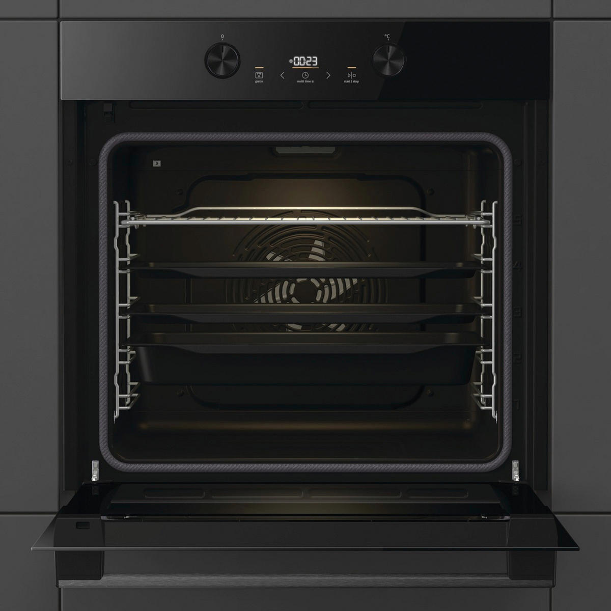EINBAUBACKOFEN BPS6737E04DBG  - Schwarz, Basics, Glas/Metall (59,5/59,5/56,4cm) - Gorenje