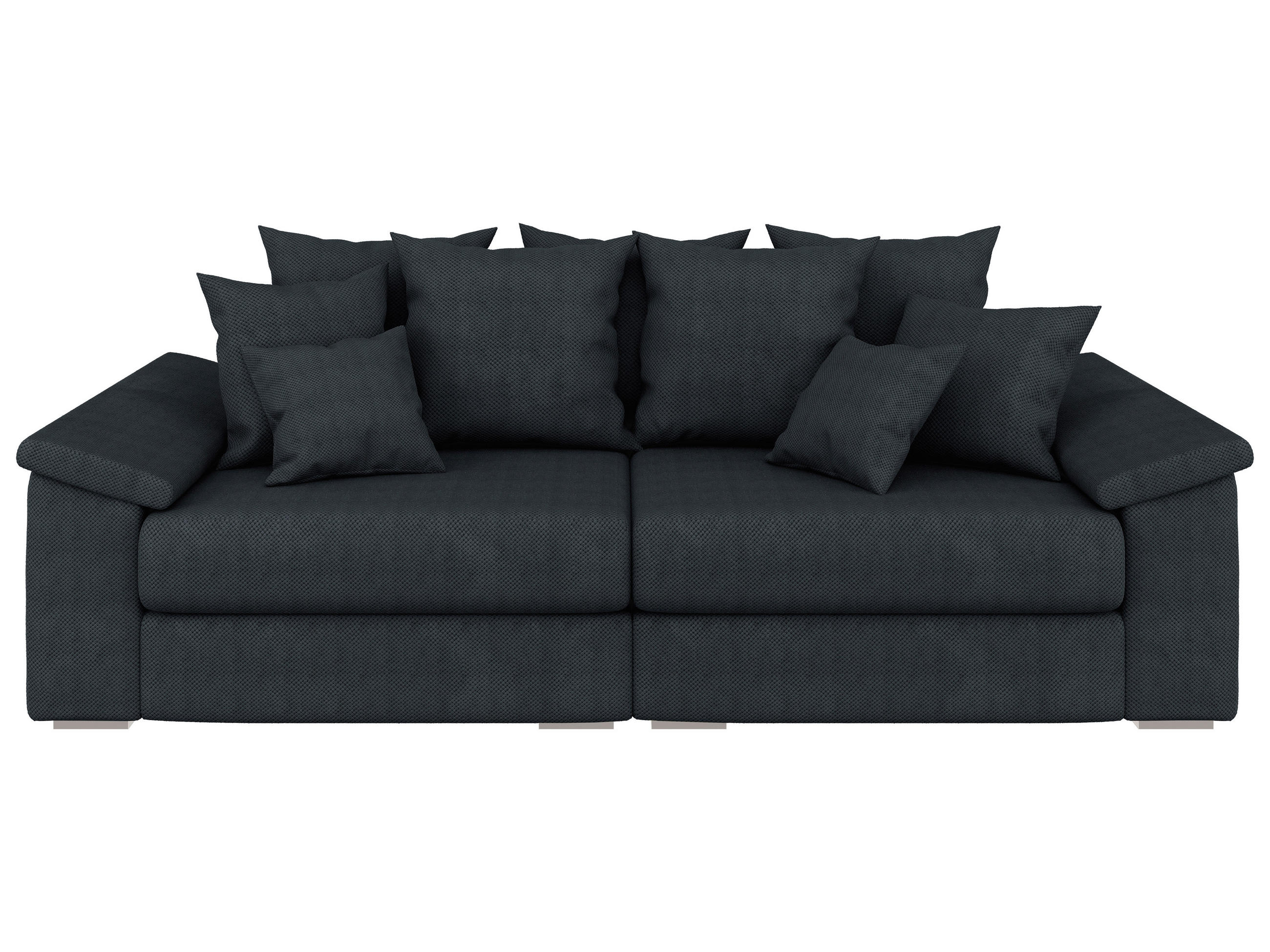 BIGSOFA TERMINI Velours, Webstoff Schwarz  - Beige/Schwarz, Design, Holz/Textil (260/98/123cm) - MID.YOU