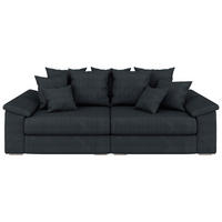 BIGSOFA TERMINI Velours, Webstoff Schwarz  - Beige/Schwarz, Design, Holz/Textil (260/98/123cm) - MID.YOU