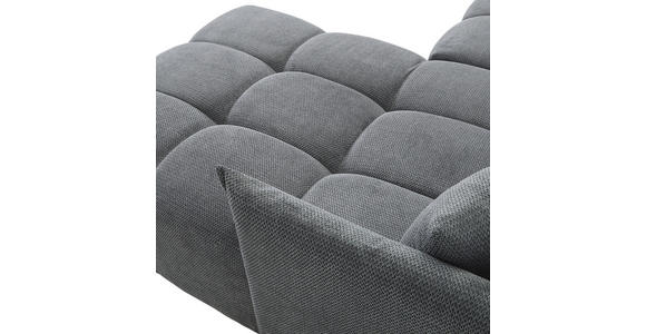 ECKSOFA Grau Plüsch Zierkissen, Rückenkissen, Bettkasten, Schlaffunktion, Rücken echt, Liegefläche im Originalstoff  - Schwarz/Grau, KONVENTIONELL, Kunststoff/Textil (253/192cm) - Carryhome