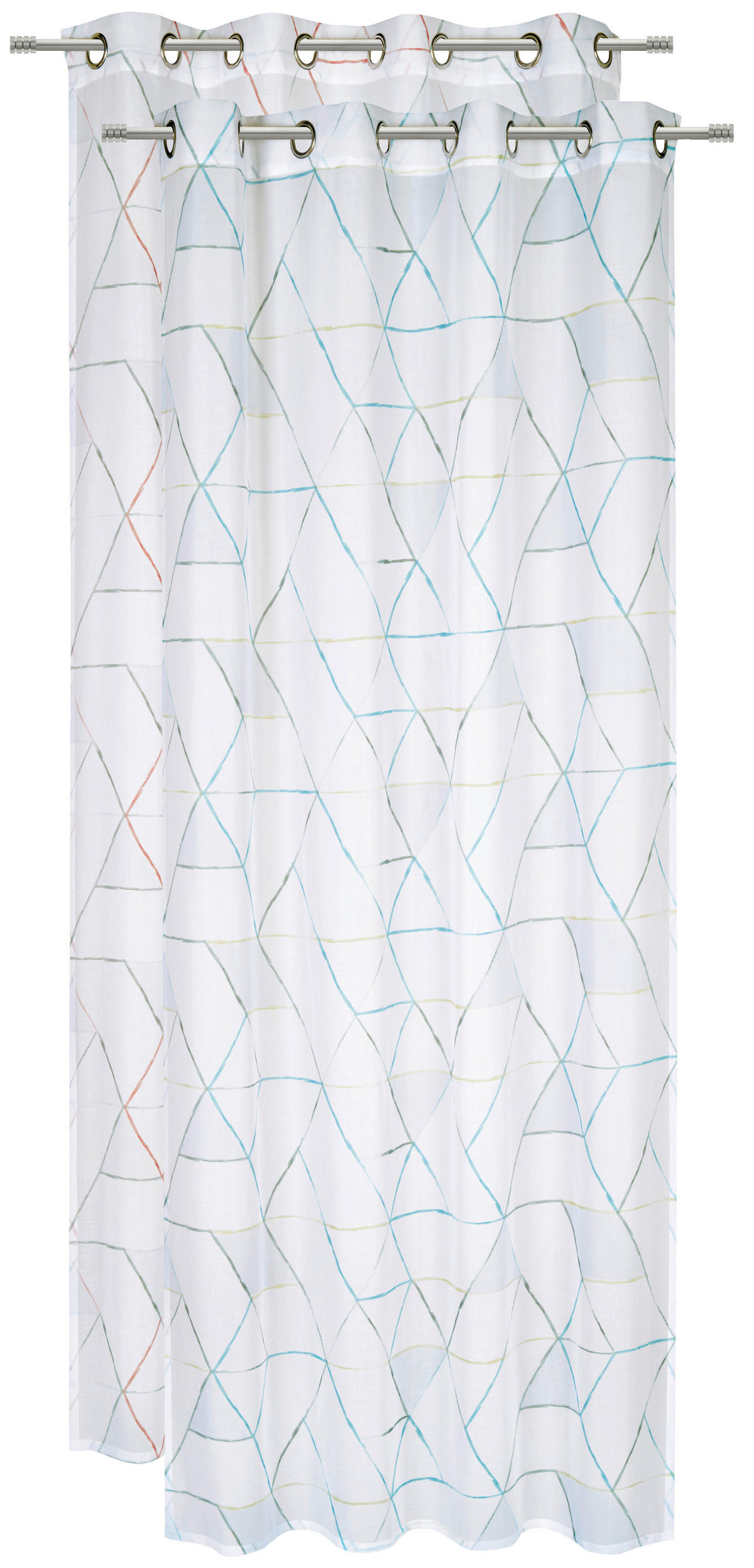 ZÁVĚS S OČKY, poloprůhledné, 140/245 cm - červená, Trend, textil (140/245cm) - Esposa