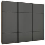 SCHWEBETÜRENSCHRANK  in Grau  - Schwarz/Grau, Design, Glas/Holzwerkstoff (249/222cm) - Moderano