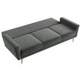 SCHLAFSOFA Samt Grau  - Buchefarben/Grau, KONVENTIONELL, Holz/Textil (225/91/99cm) - Carryhome