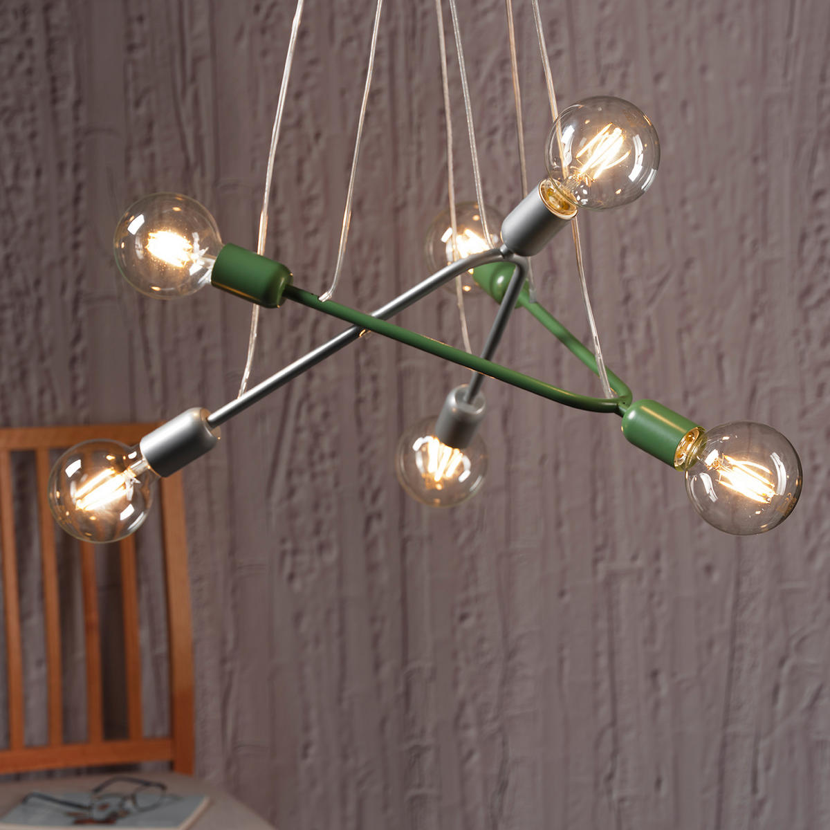 PENDELLEUCHTE 65/10/75 cm  - Grün, Design, Metall (65/10/75cm)