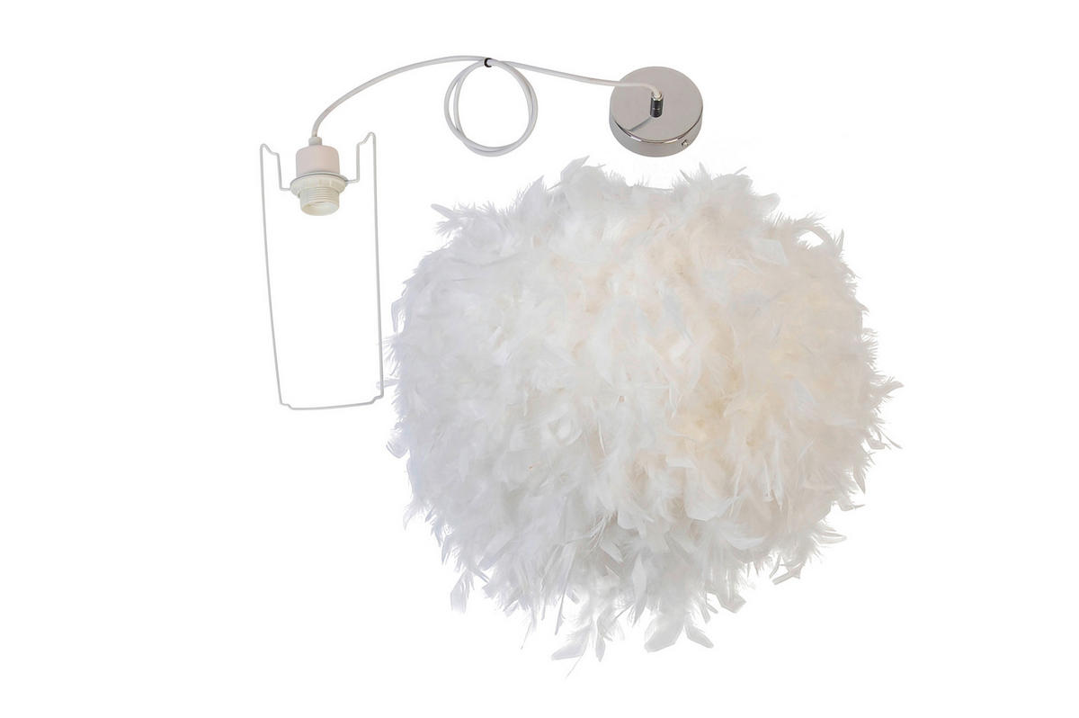 HÄNGELEUCHTE 45/145 cm   - Weiß, Trend, Kunststoff/Fell (45/145cm) - Novel