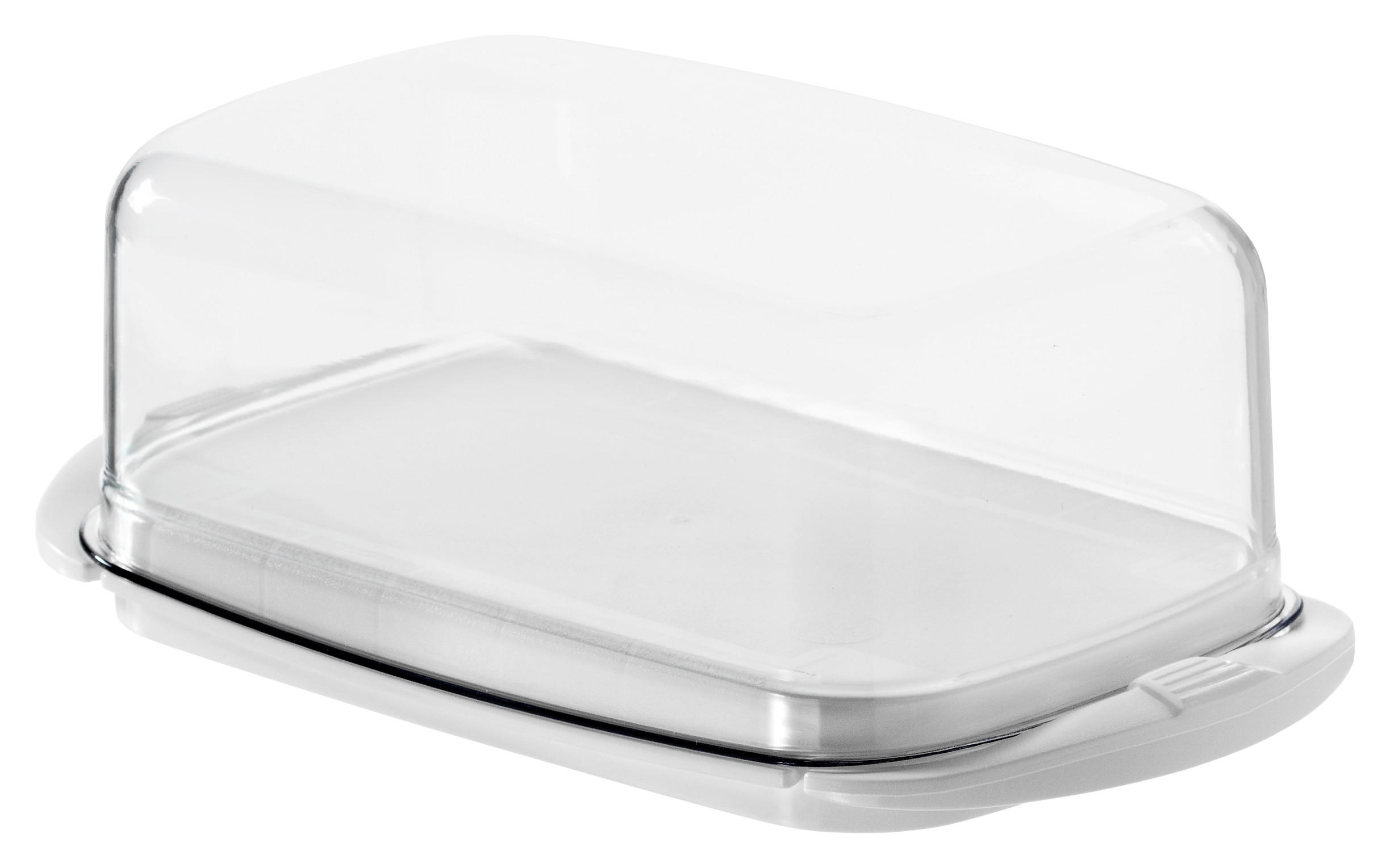 MÁSLENKA, plast  - bílá/průhledné, Basics, plast (18/9.5/6.5cm) - Rotho
