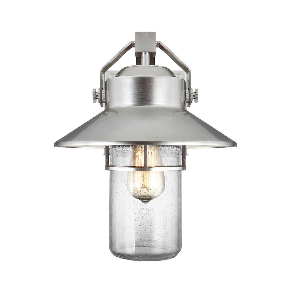 AUSSENWANDLEUCHTE - Edelstahlfarben/Grau, Konventionell, Glas/Kunststoff (26.7/32.8/31.1cm) - Elstead Lighting