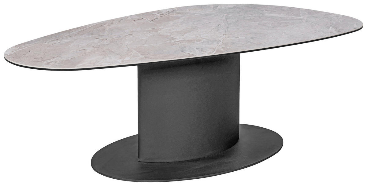 COUCHTISCH in Metall, Glas, Keramik 130/70/42 cm  - Beige/Schwarz, Design, Glas/Keramik (130/70/42cm) - Dieter Knoll