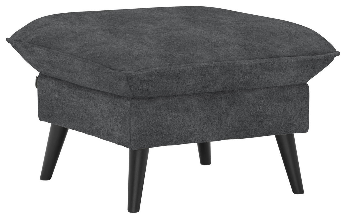 HOCKER Velours Anthrazit  - Anthrazit/Schwarz, Design, Holz/Textil (63/44/63cm) - Carryhome