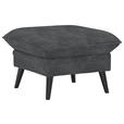 HOCKER Velours Anthrazit  - Anthrazit/Schwarz, Design, Holz/Textil (63/44/63cm) - Carryhome