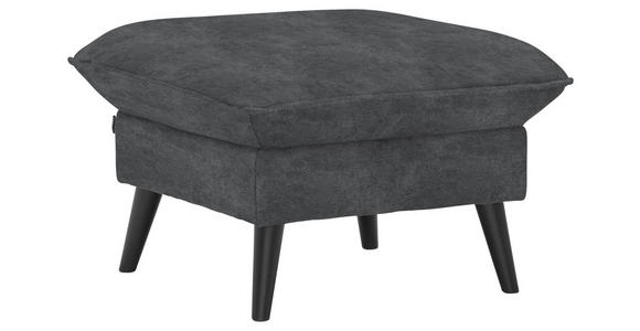 HOCKER in Textil Anthrazit - Anthrazit/Schwarz, Design, Holz/Textil (63/44/63cm) - Carryhome