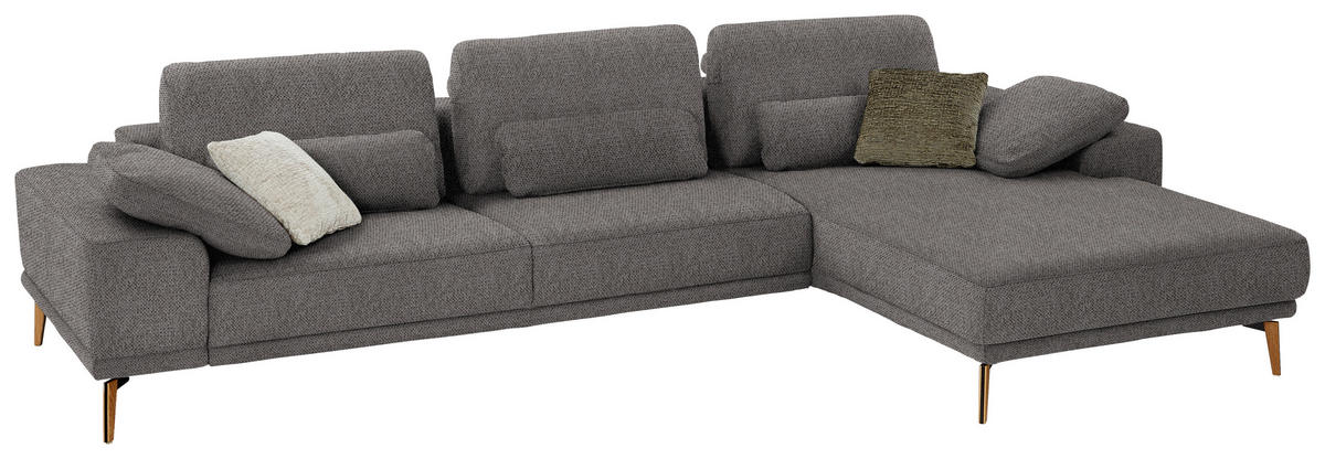 ECKSOFA in Flachgewebe Dunkelbraun  - Wildeiche/Dunkelbraun, Design, Holz/Textil (334/193cm) - Niels Andersson