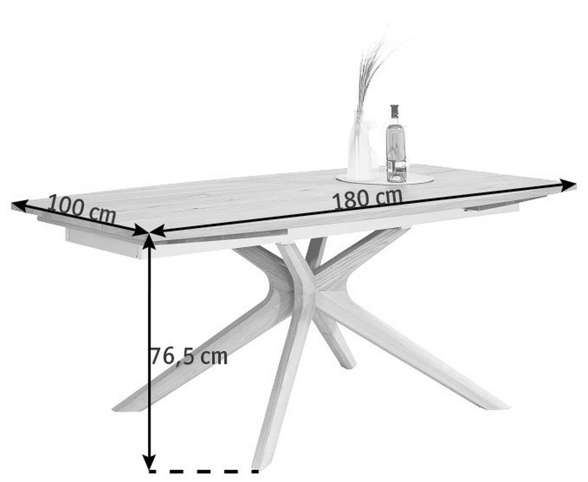 MASĂ din lemn 180/100/76,5 cm   - culoare lemn stejar, Natur, lemn (180/100/76,5cm) - Voglauer
